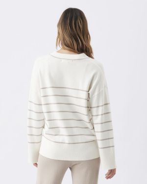 ELLIS KNIT CARDIGAN OFF WHITE/STONE