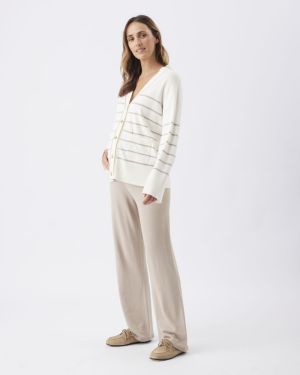 ELLIS KNIT CARDIGAN OFF WHITE/STONE