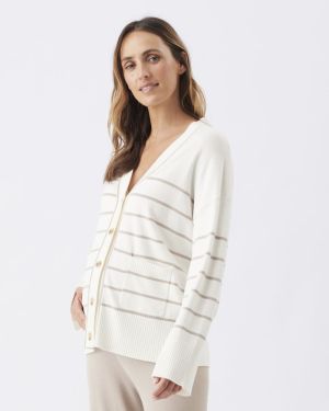 ELLIS KNIT CARDIGAN OFF WHITE/STONE