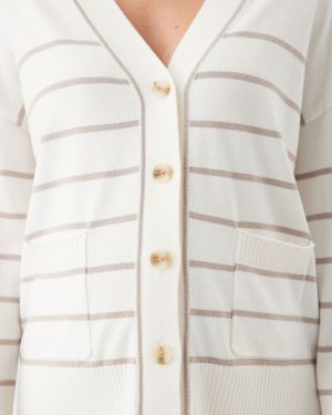 ELLIS KNIT CARDIGAN OFF WHITE/STONE