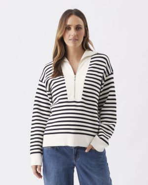 FABLE NURSING KNIT WHITE/MIDNIGHT