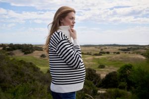 FABLE NURSING KNIT WHITE/MIDNIGHT