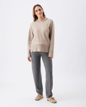 FINLEY NURSING KNIT HOODIE LATTE