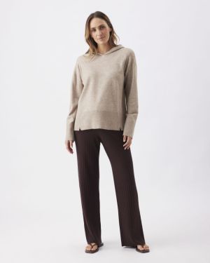 FINLEY NURSING KNIT HOODIE LATTE