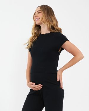KIRA NURSING KNIT BLACK