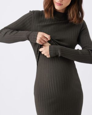NELLA RIB NURSING KNIT DRESS IVY