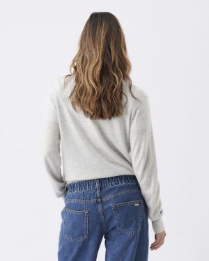 PIPER POLO NURSING KNIT SILVER MARLE