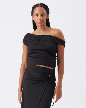 RHI OFF SHOULDER TOP BLACK