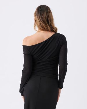 RHI OFF SHOULDER LONG SLEEVE  BLACK