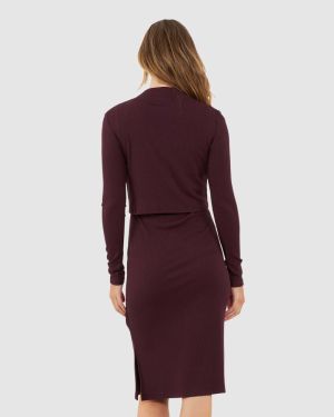 RUBY RIB NURSING DRESS MAROON
