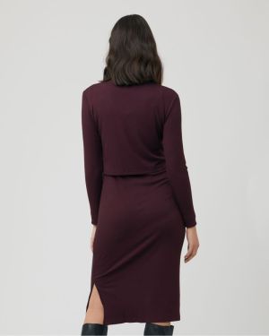 RUBY RIB NURSING DRESS MAROON