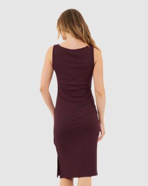 RUBY RIB NURSING DRESS MAROON