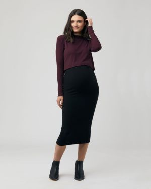 RUBY RIB NURSING DRESS MAROON