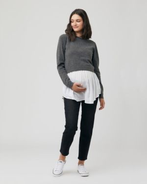 SANDY DETACHABLE NURSING KNIT CHARCOAL MARIE