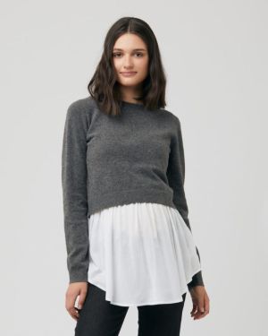 SANDY DETACHABLE NURSING KNIT CHARCOAL MARIE