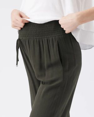 WIDE LEG TENCEL PANT OLIVE