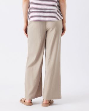 WIDE LEG TENCEL PANT TAUPE