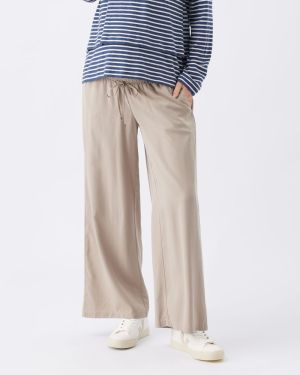 WIDE LEG TENCEL PANT TAUPE