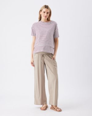 WIDE LEG TENCEL PANT TAUPE