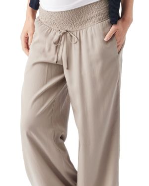 WIDE LEG TENCEL PANT TAUPE