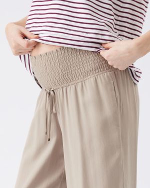 WIDE LEG TENCEL PANT TAUPE