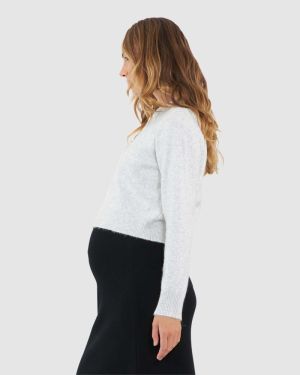 TIA CROP KNIT SNOW MARLE