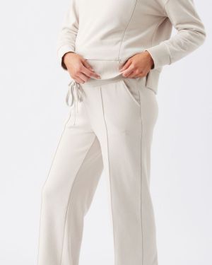 TERRY WIDE LEG JOGGER CHALK