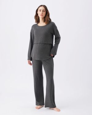 SUPER SOFT NURSING TOP CHARCOAL MARIE