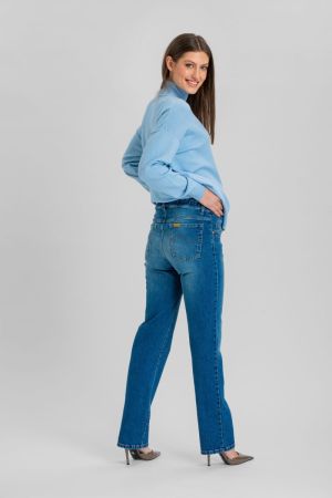 JEANS STRAIGHT ANKLE W007 DYED STONE