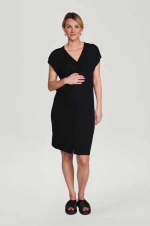 RIB DRESS BAMBOO BLACK