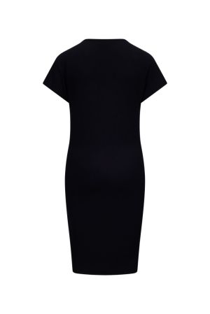 RIB DRESS BAMBOO BLACK