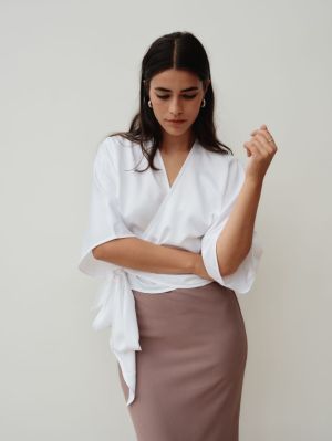 WRAP BLOUSE WHITE