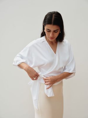 WRAP BLOUSE WHITE