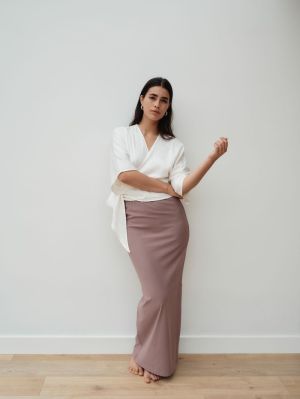 WRAP BLOUSE ECRU
