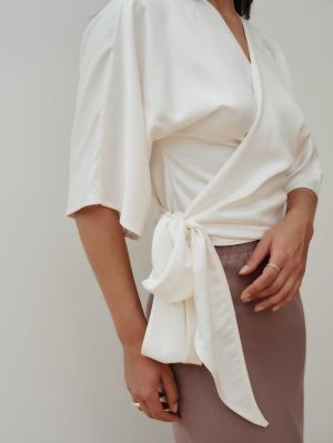 WRAP BLOUSE ECRU