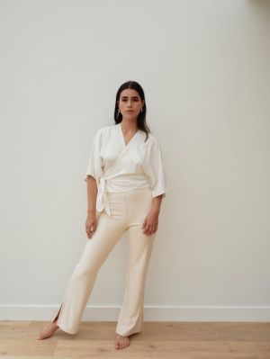 WRAP BLOUSE ECRU